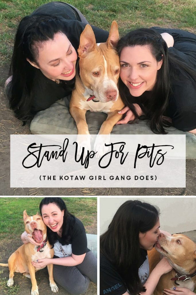 KOTAW Girl Gang members Bri Prooker and Kelsey Prooker stand up for pits with Ivy their rescue Pit Bull and KOTAW's Brand Ambassador