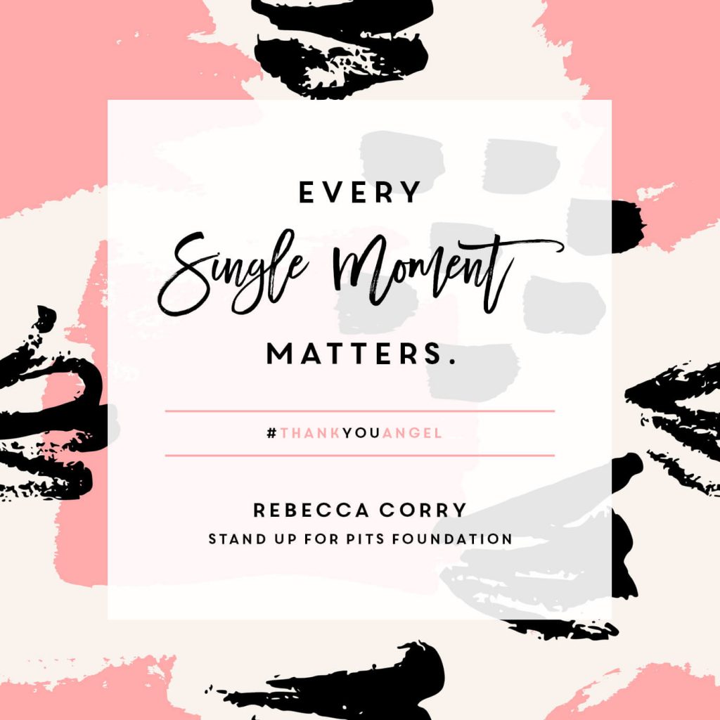 Rebecca Corry quote graphic designed by Kelsey Prooker - Stand Up For Pits Foundation