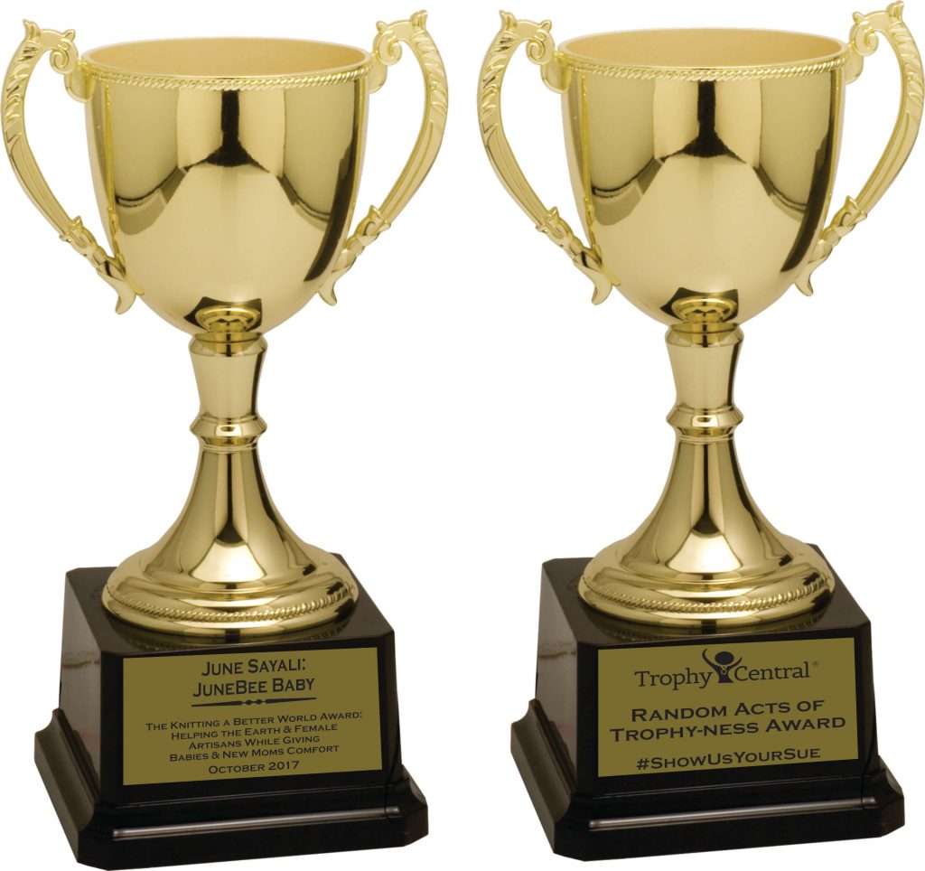 Awarding kindness with custom engraved trophies - Winner JuneBee Baby